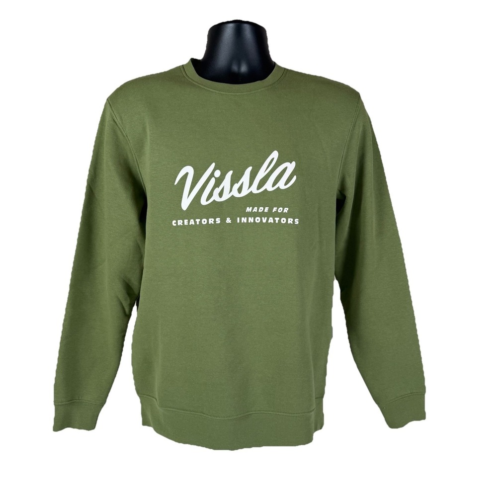 Vissla Sweatshirt 'Made For Creators And Innovators' Men's Small Green NWOT‎
